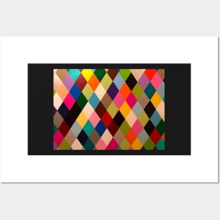 Hard Edge Diamonds Multicolor Posters and Art